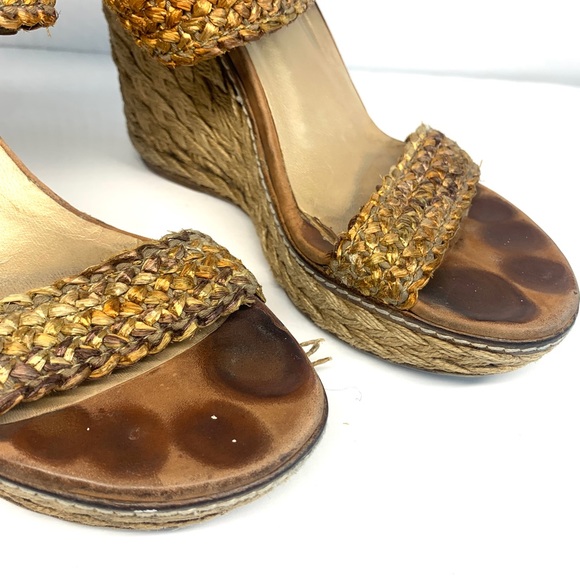 Stuart Weitzman Braided Espadrille Wedge Sandals - Picture 3 of 7